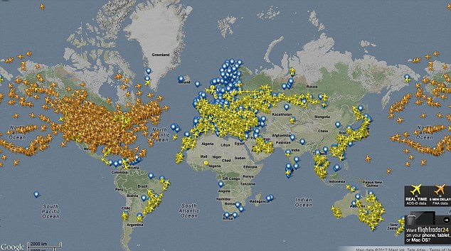 飞机像蝗虫般挤满天空?神奇网站可一览全球实