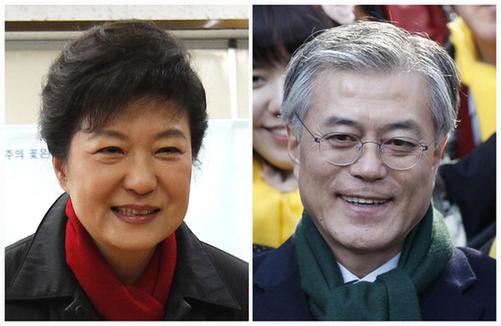 韩国总统大选开票60% 朴槿惠领先文在寅75万票