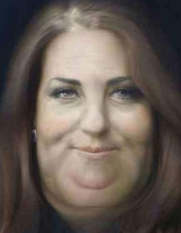 经过手机应用Fatbooth处理过呼肥胖版凯特肖像