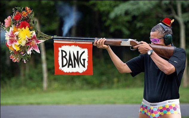 美步枪协会对射击照片不买账 奥巴马接女议员“战书”