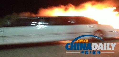 美豪华轿车起火五死四伤 准新娘单身派对乐极生悲