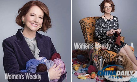 澳女总理为英王室宝宝织玩具照片登杂志 被批作秀