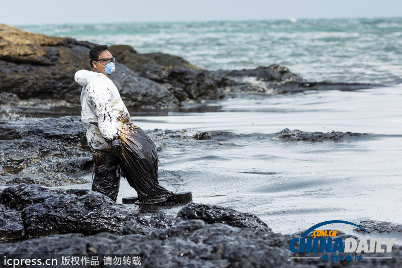 泰国原油泄漏扩散至旅游胜地沙美岛（高清组图）