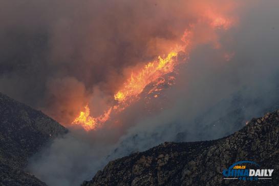 美国加州山林大火致26栋民房毁坏约1800人撤离