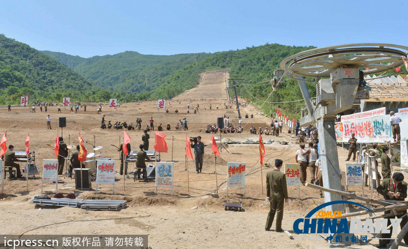 朝鲜突击建设马息岭滑雪场 响应金正恩号召