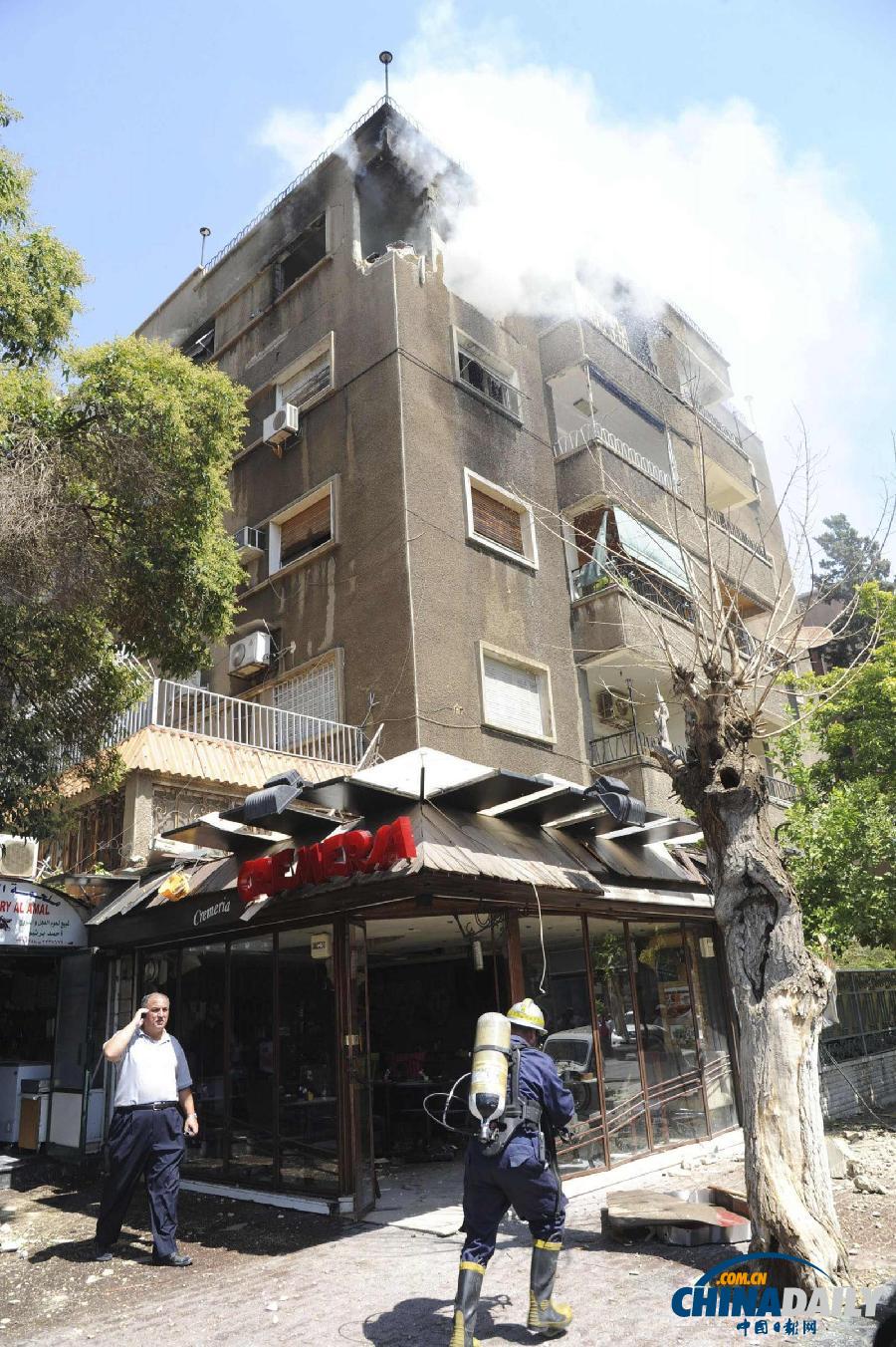 叙利亚首都遭迫击炮袭击 建筑物受损