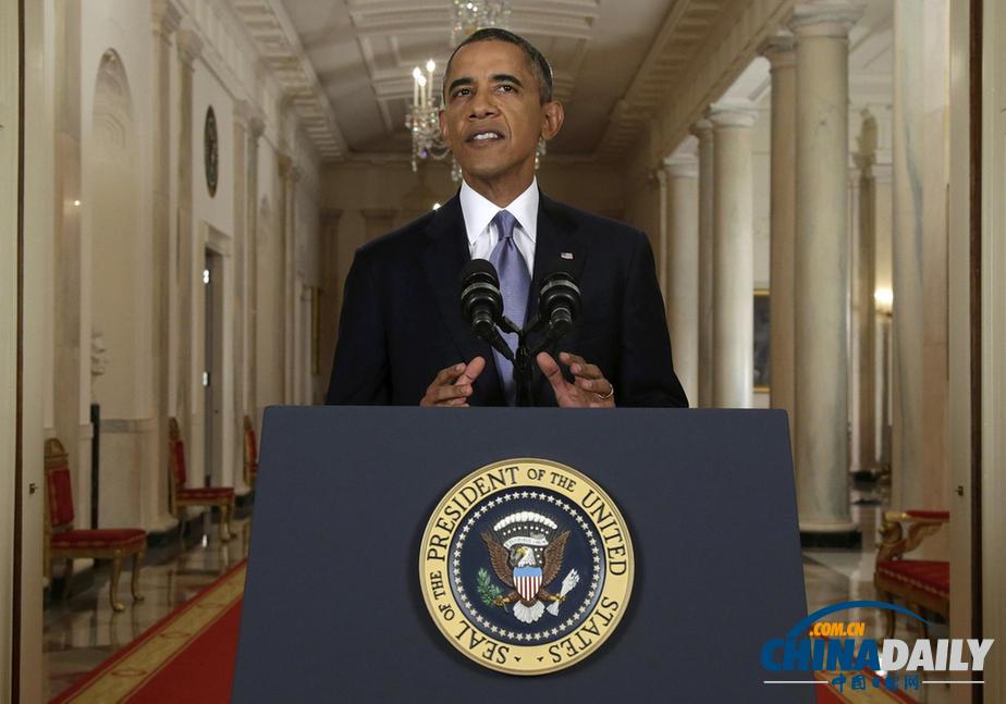 奥巴马发表电视讲话 称已要求国会推迟对叙动武表决（组图）