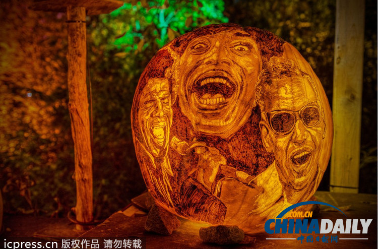 美国举行创意南瓜灯展 数千作品让人眼花缭乱