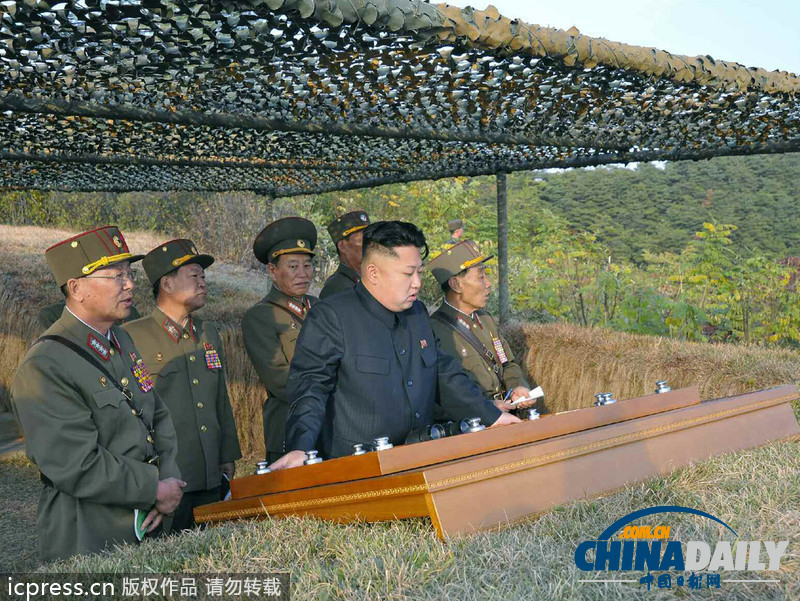 金正恩指导朝鲜人民军火力打击训练（组图）