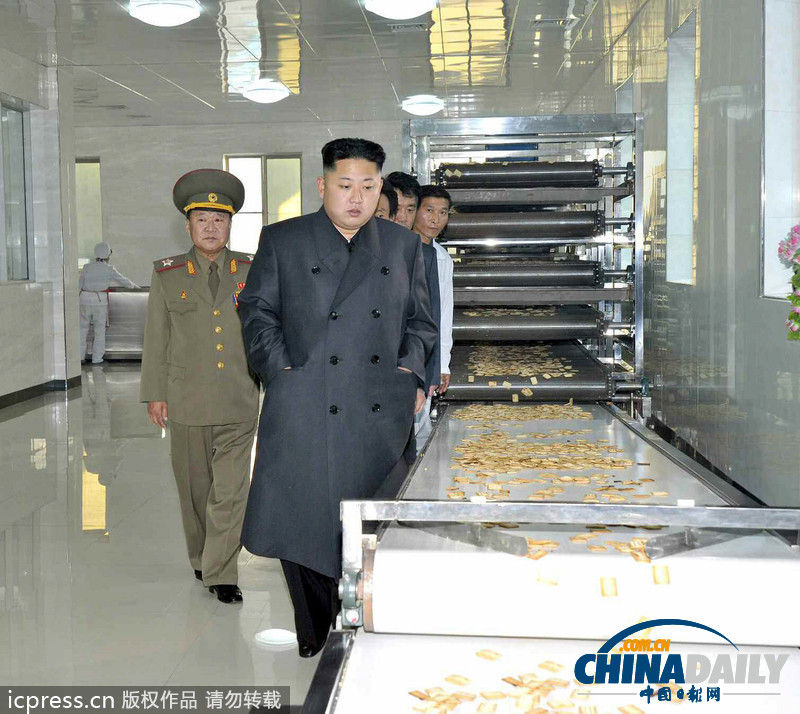 金正恩视察食品加工厂 对日常工作进行现场指导