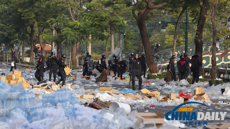 泰国反政府示威持续 抗议现场面面观（组图）
