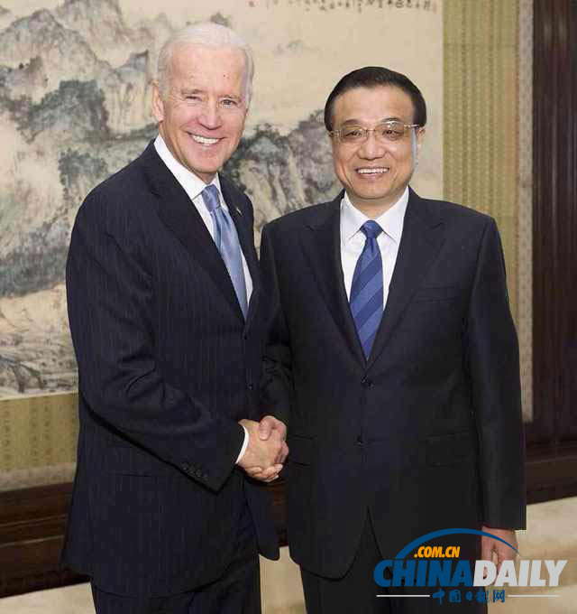 李克强会见美国副总统拜登 就中美关系等问题交换意见
