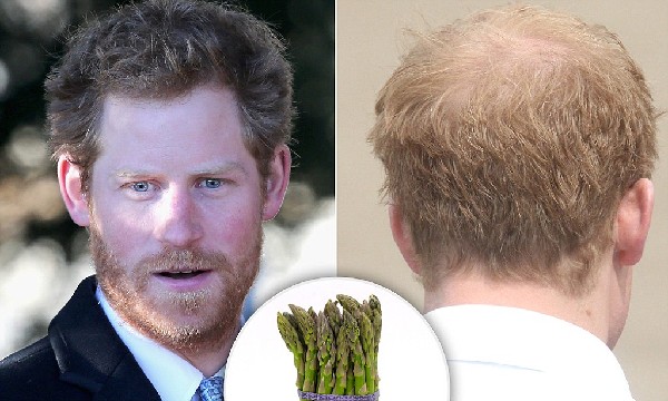 秃顶也遗传 英国哈里王子被曝吃芦笋生发
