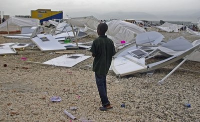 Haiti: Summer storm floods 'safe' refugee camp