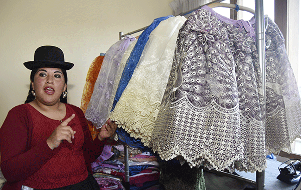 bolivia n designer eliana paco at her workshop in la paz after