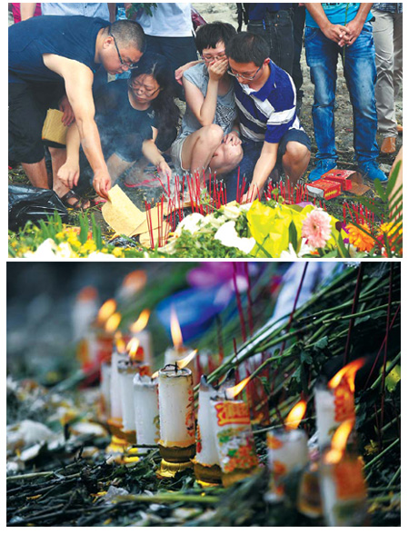Grief shrouds train crash site