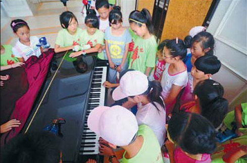 Rural children thrill to the sound of music