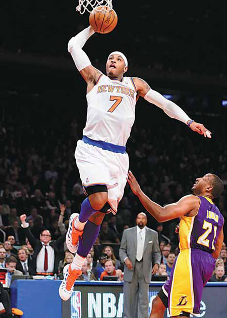 Knicks beat LA, lose Anthony