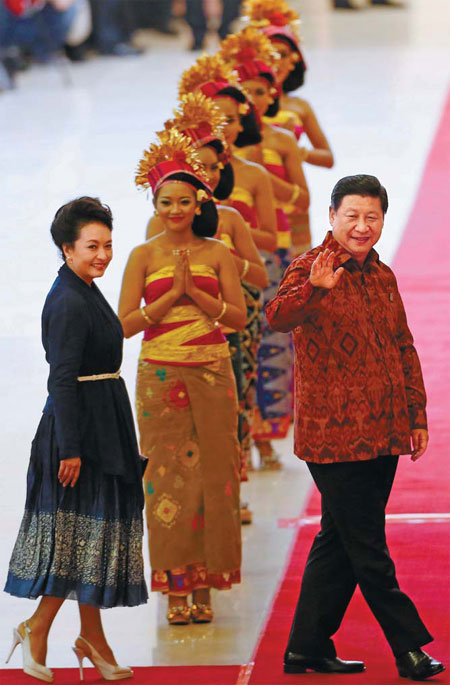 In Bali, they relax in local fashions