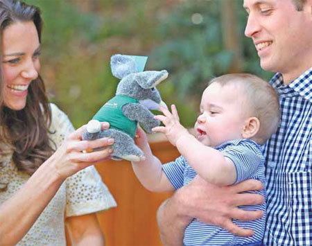 Baby Prince George meets bilby George