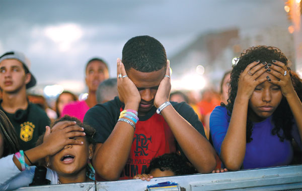 Brazilian Fans React After A Netherlands Goal During