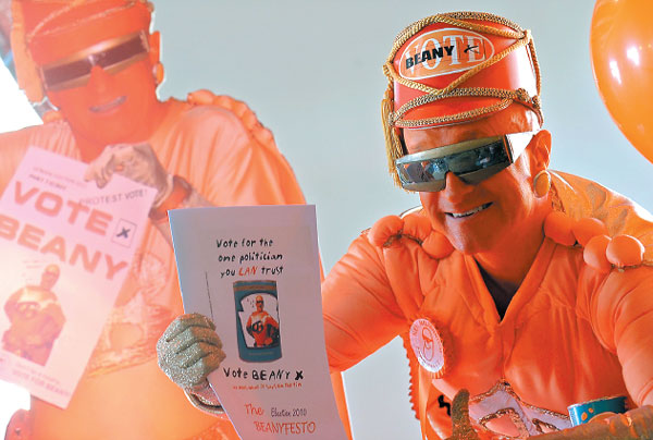 Superheroes liven up election
