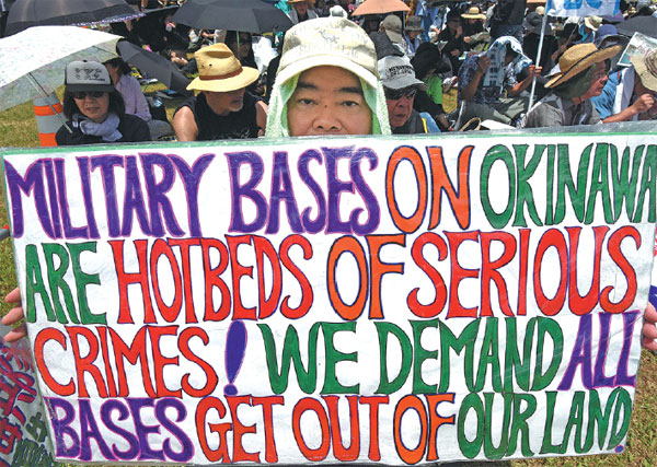 Okinawa protest opposes US military after killing