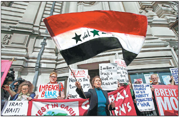 Demonstrators Protest Before The Release Of The John Chilcot Report Into The Iraq War At The