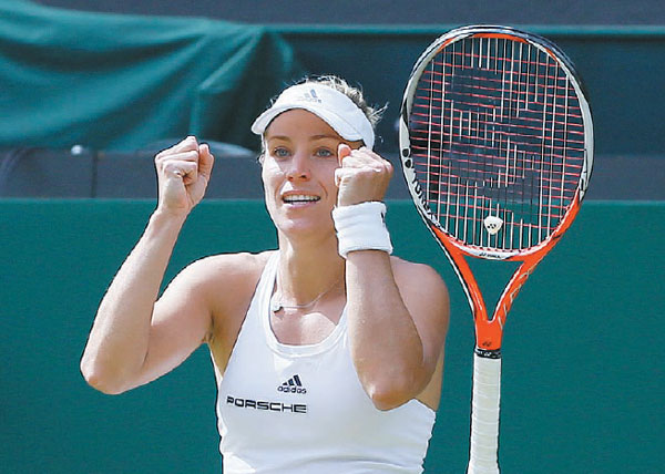 Angelique Kerber Of Germany Celebrates Beating Venus