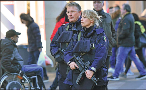 Police Officers Patrol In Dortmund Germany On Tuesday A Truck Ran Into A Crowded Market In