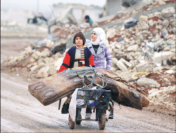 Samah 11 And Her Brother Ibrahim Transport Their Salvaged