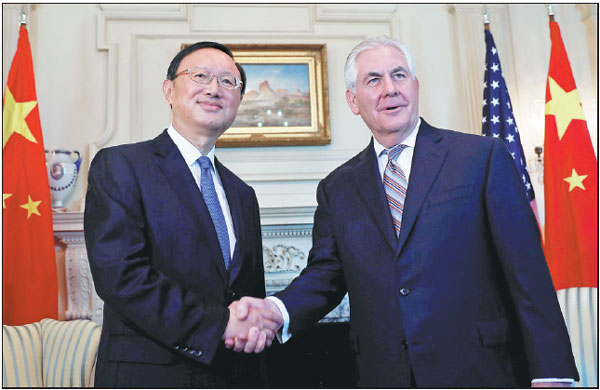 Yang, Tillerson reaffirm need for constructive ties