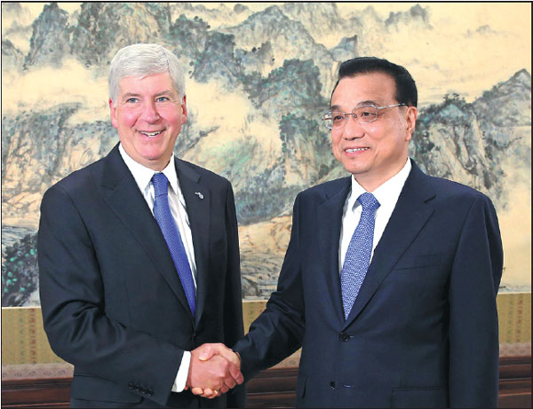 Li, head of US state seek ways to enhance exchanges