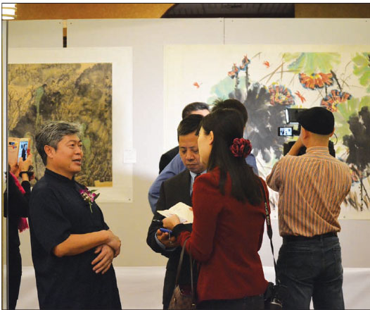 Brushstrokes exemplify traditional Chinese painting