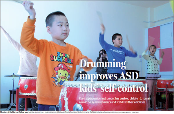 Drumming improves ASD kids' self-control