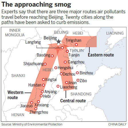 Anti-pollution efforts focus on 'smog routes'