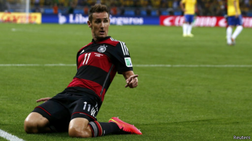 世界杯半决赛:德国7比1狂胜巴西