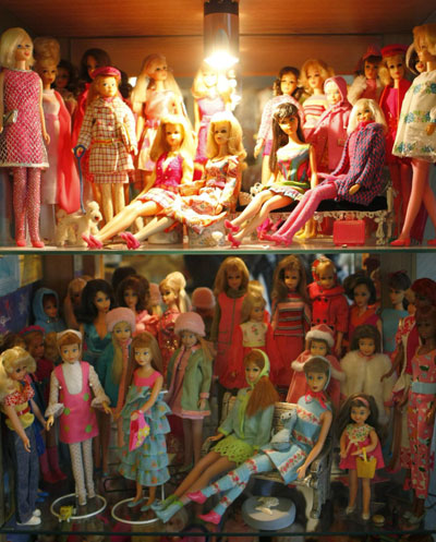 Owner shows Barbie doll collection