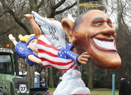 Traditional Rose Monday carnival parade in Duesseldorf