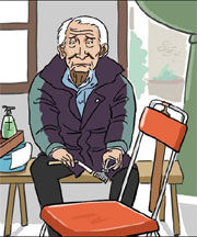 Barber, 96, hopes to get more scissors action