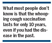 Adults with whooping cough pose risk to infants
