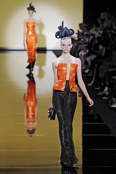 Italian Fashion Designershaute Cuture on By Italian Designer Giorgio Armani As Part Of His Haute Couture