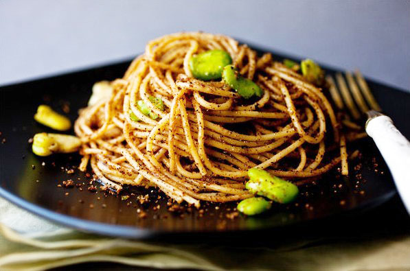 Spaghetti With fava Beans, bread crumbs and marjoram|Food|chinadaily.com.cn