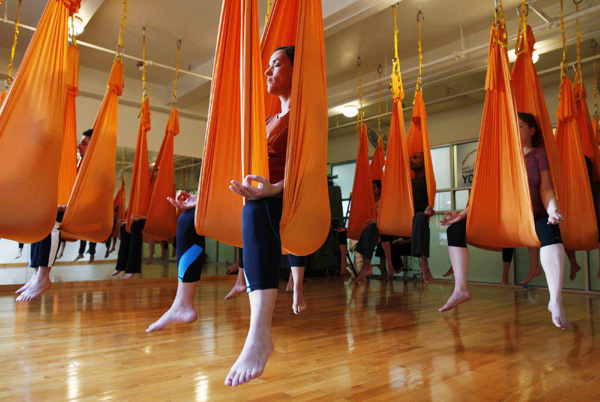 Fight gravity with 'antigravity' yoga