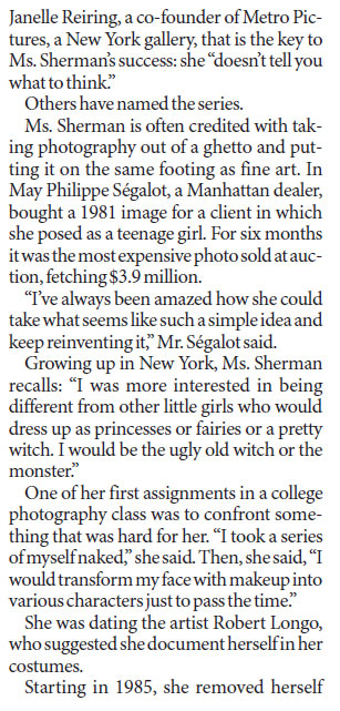 Artist's own face, revealing others