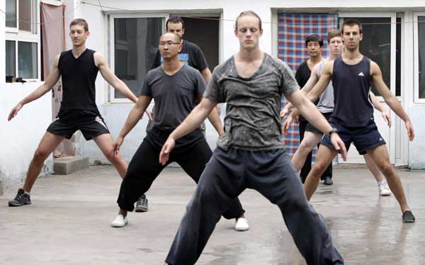 Martial arts master instructs foreigners