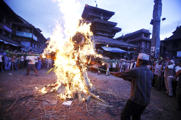 Ghantakarna festival in Bhaktapur