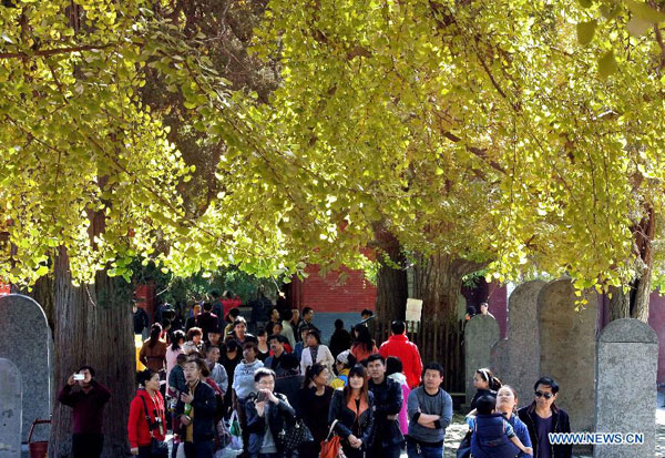 Gorgeous autumn scenery of Shaolin Temple