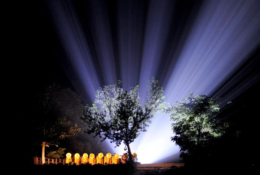 Actors perform in music ritual in China's Zhengzhou