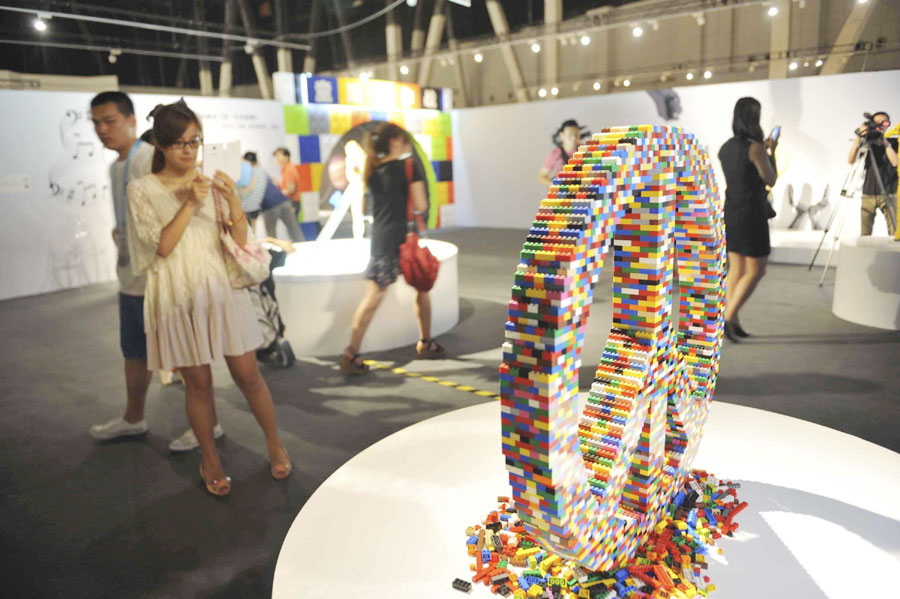 Lego warrior on display in Shanghai